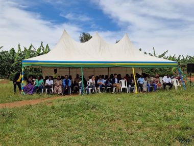 Tent with visitors